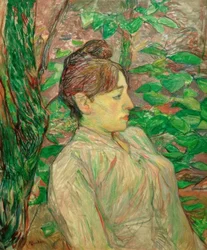 Unter dem Grün (Frau sitzt im Garten)