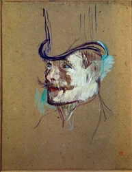 Studie für Herrn Warner. Zeichnung von Henri de Toulouse-Lautrec
