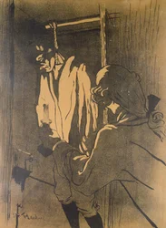 Die Hinrichtung, ein Plakat, das eine Episode der Calas-Affäre nach dem Roman von A. Siegel, 