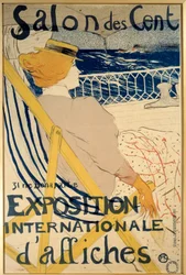 Die Passagierin der 54, Yachtfahrt. Plakat für den Salon des Cent, 31 Rue Bonaparte in Paris (internationale Plakatausstellung)