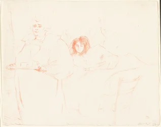 Frau mit einem Tablett—Frühstück (Madame Baron und Mademoiselle Popo), Platte zwei aus Elles