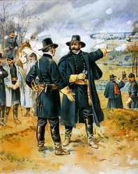 General Burnside (1824-81) in der Schlacht von Fredericksburg