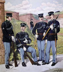 US-Infanterie in Paradeuniform 1902-07 bewaffnet mit US-Magazin-Gewehr Modell 1903