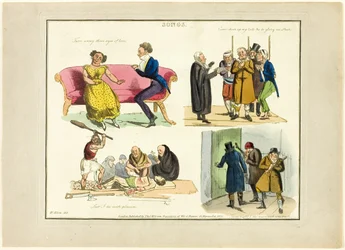 Platte aus Illustrationen zu beliebten Liedern