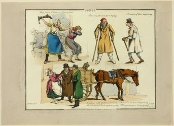 Platte aus Illustrationen zu beliebten Liedern