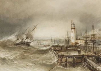 Der Eingang zum Hafen von Scarborough