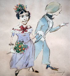 Das Paar mit dem Blumenstrauß, um 1825-1877