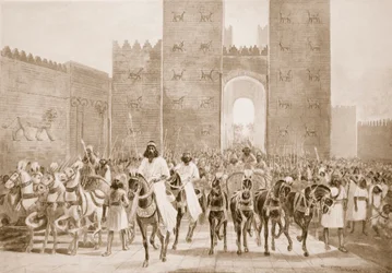 Einzug des Kyros in Babylon, Illustration aus 