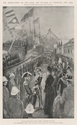 Die Heimkehr des Herzogs und der Herzogin von Cornwall und York