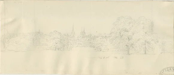 Lichfield - Nordansicht (fern): Bleistiftzeichnung, undatiert [1788-1855]