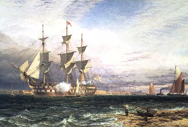 Sheerness, Insel Sheppey, Wachschiff salutiert