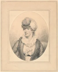 Porträt einer jungen Dame mit Turban