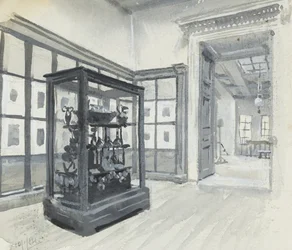 Innenansicht des Britischen Museums, zeigt die Galerie der Gravuren
