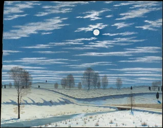 Winterszene im Mondlicht