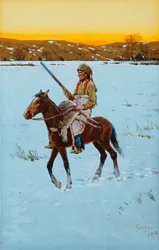 Indianer kehrt von der Jagd zurück, 1912