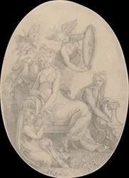 Zeichnung für das Frontispiz von Erasmus Darwins Der Botanische Garten