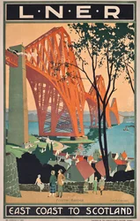 Ein London und North Eastern Railway Poster, das Reisen an die Ostküste nach Schottland bewirbt
