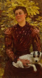 Junges Mädchen mit einem Hund