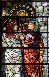Durham Cathedral, Moses verlässt den Hof des Pharao (Detail), 1895