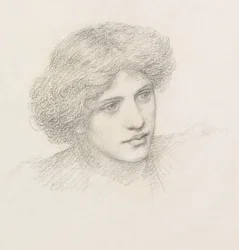 Kopf eines Mannes, möglicherweise Gaetano Meo (Bleistift)
