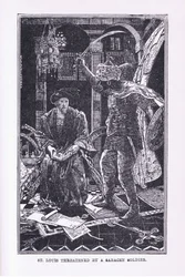 St. Ludwig wird vom Sarazenen-Soldaten bedroht, 1912