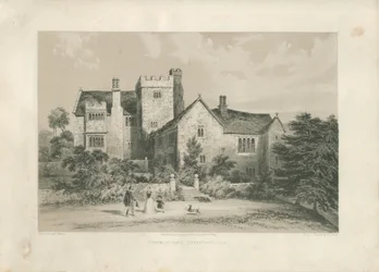 Throwley Hall: Lithotint, undatiert [ca. 1845]