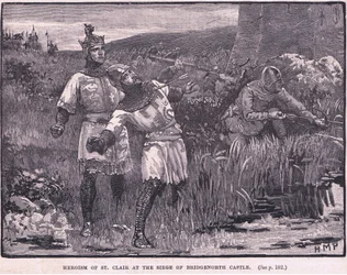 Heldentat von St. Clair bei der Belagerung von Bridgnorth Castle AD 1154