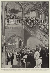 Der Empfang der Minister Seiner Majestät im Constitutional Club, die Ankunft von Lord Salisbury