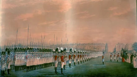 Präsentation der Farben an das zweite Regiment der Royal East India Volunteers im Lord