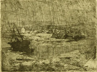 Gekenterte Fischerboote, Bretagne