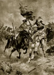 Die Schlacht von Blenheim: Die Kavallerie im Einsatz, Illustration aus 