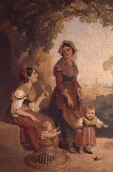 Zwei römische Damen und ihre Kinder