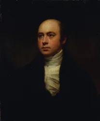 Porträt von Sir Francis Chantrey, in dunkler Jacke und weißem Krawatte