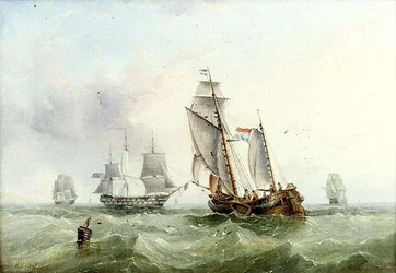 Niederländische und britische Schiffe