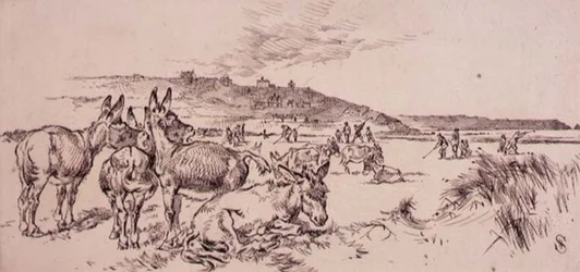 Esel auf dem Golfplatz, Illustration aus dem 