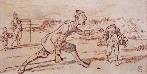 Schreiend auf den Caddie, Illustration aus dem 