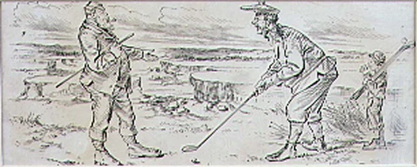 Der zögernde Golfer, Illustration aus der Zeitschrift 