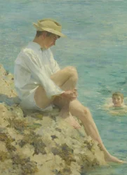 Jungen beim Baden