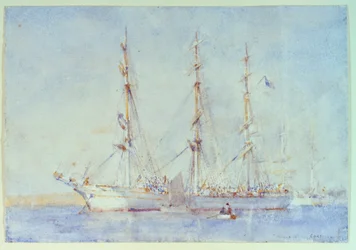Französisches Schiff Marecual de Cashes [Mareschal de Cashes?] in Falmouth Juli 1914, frühes 20. Jahrhundert