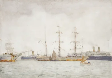 Schiffe im Hafen, ca. 1919
