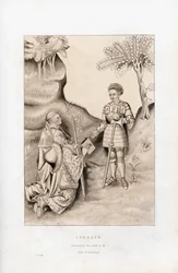 Lydgate überreicht sein Buch dem Earl of Salisbury, 1426, 1843