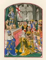 Die Herrscher Europas verehren den heiligen Georg, Ende des 15. Jahrhunderts
