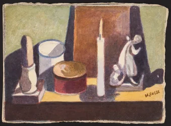 Kamin mit Kerzen, ca. 1930