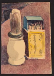 Rasierpinsel und Streichhölzer, ca. 1930