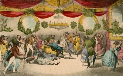 Mr. Jorrocks macht einen Fauxpas auf dem Ball der Gräfin de Jackson, 1838