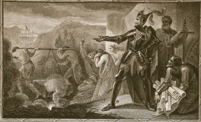 Edward I. entfernt den Stein von Scone, graviert von Neagle, Illustration aus David Humes 