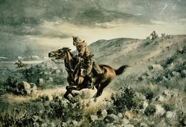 Pony Express verfolgt von Indianern