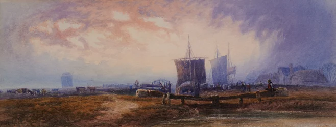 Kanalszene mit Schleusen