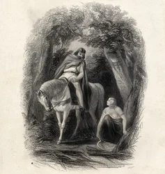 König Cormac (gest. 1138) und die schöne Eithne, graviert von J. Rogers, aus 