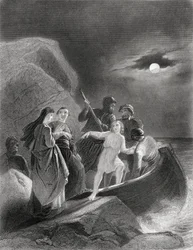 Die Flucht aus Irland von Gerald Fitzgerald im Jahr 1539, aus 